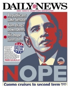 Daily News cover from the day after the elections. 
