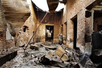 the wreckage from the US attack on a hospital in Kunduz, Afghanistan. Pic from MSF